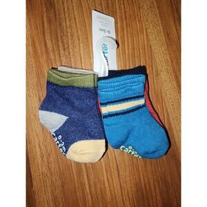 Carter Baby Boys 6 Pair Socks Multicolor Crew Socks Low 0-3 Months